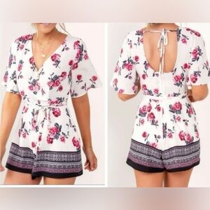 NWT Trixxi Faux Wrap Floral Romper M